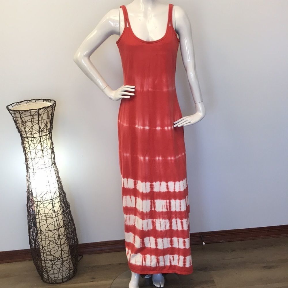 Active Life Tie Dyed Orange Maxi Dress bra